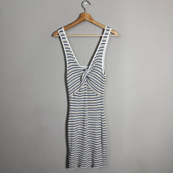 Abercrombie & Fitch Striped Knit Bodycon Mini Dress Women Large Reversible NWOT - Picture 4 of 13